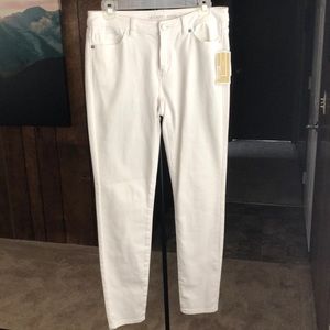 White MK skinny jeans